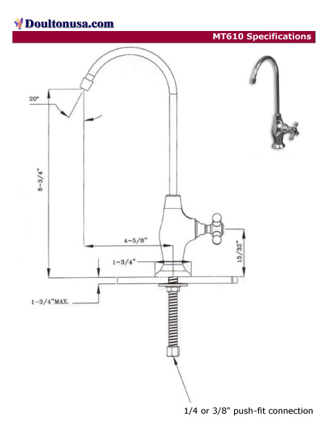 Drinking water faucet MT610 specs