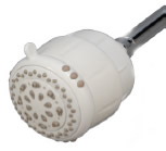 White Showerhead with built in water filter