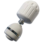 High output shower filter with head in white