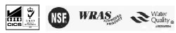 ISO 9000, NSF, WRAAS and WQA logos