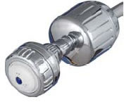High output shower filter with head in chrome